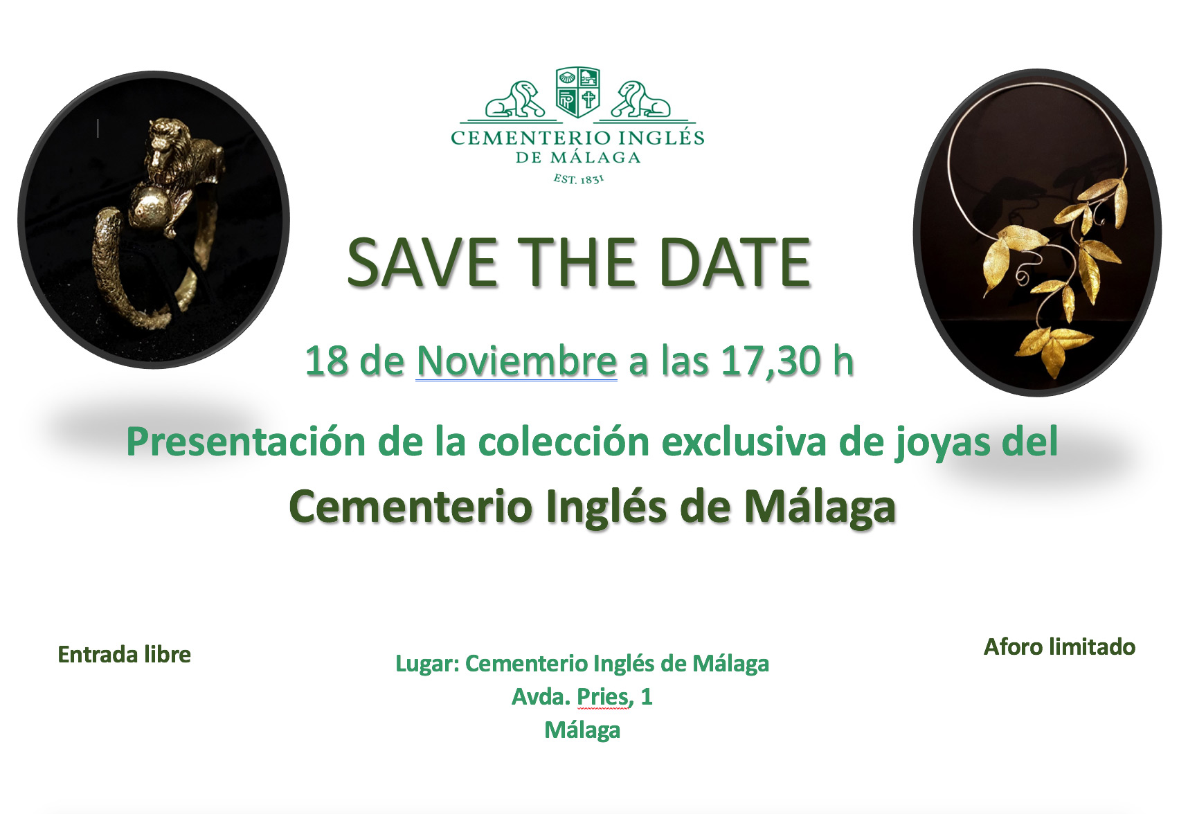 save the date cementerio inglés Málaga